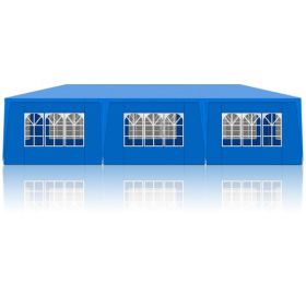 10'x30' Outdoor Party Tent with 8 Removable Sidewalls, Waterproof Canopy Patio Wedding Gazebo, Blue