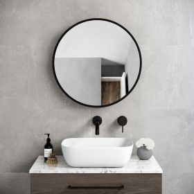 30x30 inch Black Metal Framed Wall mount Bathroom Medicine Cabinet with Mirror