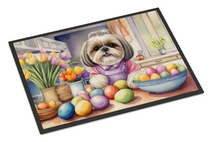 Decorating Easter Shih Tzu Doormat Front Door Mat Indoor Outdoor Rugs for Entryway, Non Slip Washable Low Pile, 24H X 36W