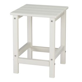 38X38X45.5cm Single Layer Square White HDPE Side Table (Color: White)