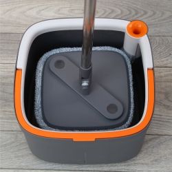 Hands Free Rotary Mop Bucket With Superfine Fiber Pad (Option: W13189406)