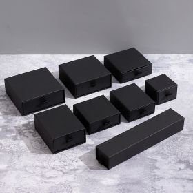 Jewelry Bracelet Jewelry Packaging Box Necklace Ring Earrings Drawer Storage Tray Custom Pull Gift Box (Option: Black-10.8X10.8X4.2cm)