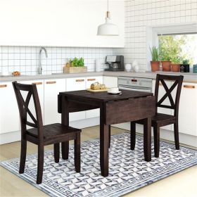3-piece Wooden Folding Breakfast Corner Dining Table Set, Prohibited From Sale On Wayfair Platform (Option: Espresso)