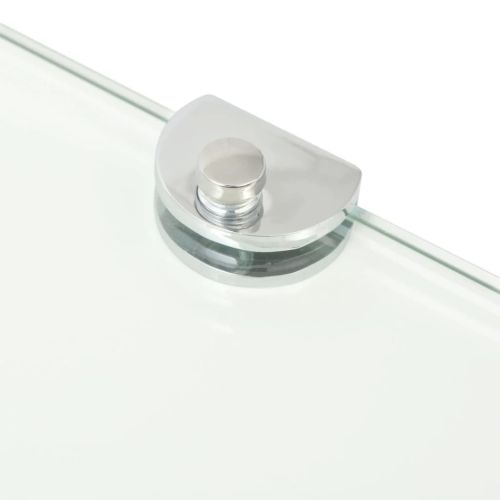 vidaXL Corner Shelf with Chrome Supports Glass Clear 13.8"x13.8"