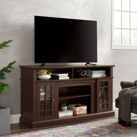Classic TV Media Stand Modern Entertainment Console For TV Up To 65 With Open And Closed Storage Space Espresso 58.25W15.75D32H (Option: Espresso)