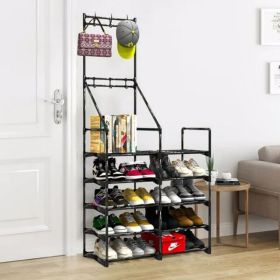 5-layer Shoe Rack, Shoe Storage Organizer (Color: Black)