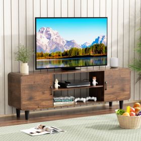The 55 Inch TV Stand Cannot Be Shipped On Weekends (Color: Brown)