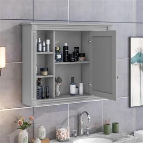Wall Mounted Bathroom Storage Cabinet (Color: Grey)