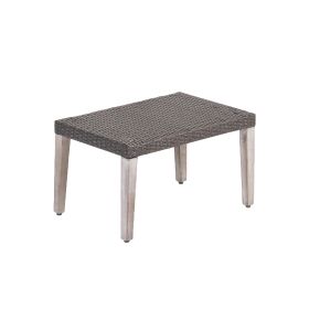 HAMPTON WOOD  WICKER OTTOMAN (Color: Grey)
