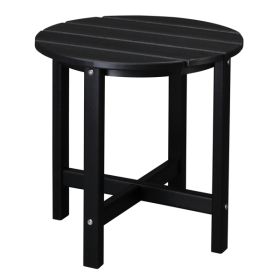 45.5x45.5x45.5cm Single Layer Round Black HDPE Side Table (Color: Black)