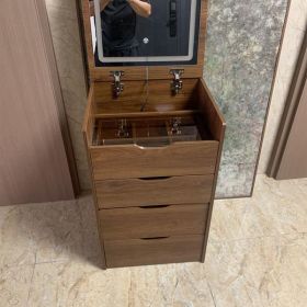Walnut 3-in-1 Dressing Table (Option: Walnut)