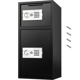 VEVOR Large Double Door Security Safe Box 2.6 Cubic Feet Steel Safe Box Strong Box With Digital Lock For Money Gun Jewelry Black (Color: Black)