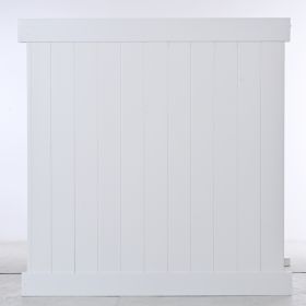 Privacy Fence Panels 6ft.H X 6ft.W WHITE Vinyl Full Set Of 2 Pcs (Color: White)