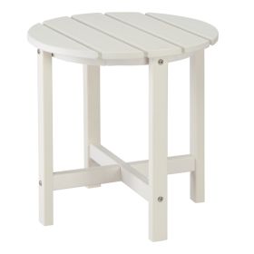 45.5x45.5x45.5cm Single Layer Round White HDPE Side Table (Color: White)