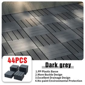 44pcs Straight Stripe Dark Gray Indoor And Outdoor Terrace Tiles, Amazon Logistics, Wal Mart (Color: Dark Grey)