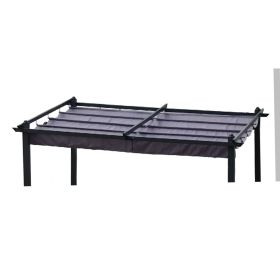 Replacement Canopy Top For 10x10 Ft Patio Retractable Pergola Sunshelter (Option: Gray)