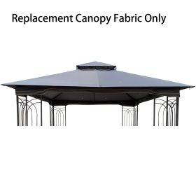 10x10 Ft Patio Double Roof Gazebo Replacement Canopy Top Fabric, Gray (Option: Gray)