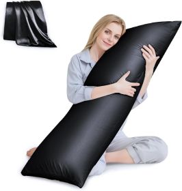 Body Pillows For Adults, Long Pillows For Sleeping Firm Full Body Pillow 20x54 (Color: Black)