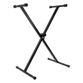 5 CORE Keyboard Stand Single X Style Adjustable Digital Electric Piano Riser Durable & Sturdy Music Synthesizer Holder Stands For 61 76 88 Keys - (Color: KS 1X BLK)