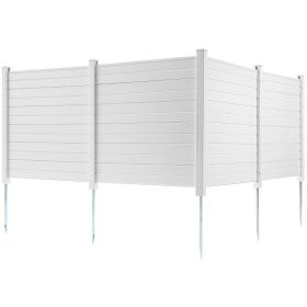 VEVOR Outdoor Privacy Screens, 50" W x 50" H Air Conditioner Fence, Pool Equipment Enclosure, Horizontal Vinyl Privacy Fence (Style: Horizontal, size: 50" W x 50" H(4-Panel))