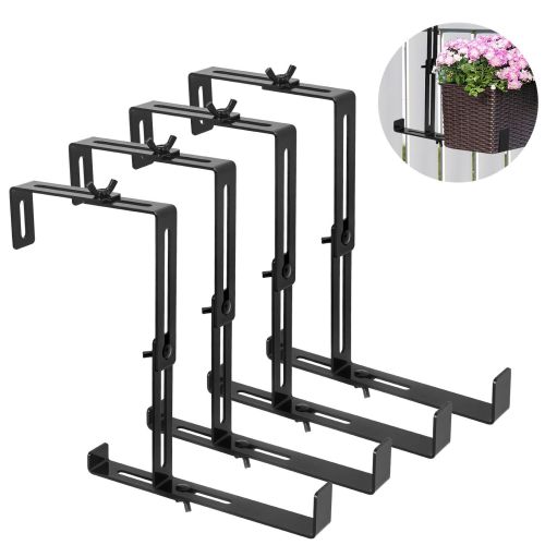 2pcs/4pcs Window Box Brackets, Adjustable Planter Box Brackets, Universal Steel Hanging Flower Box Brackets for Railings Deck Windowsill 2pcs/4pcs Window Box Brackets, Adjustable Planter Box Brackets, Universal Steel Hanging Flower Box Brackets for Railings Deck Windowsill