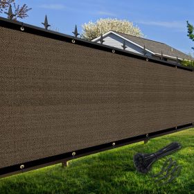 Artpuch Privacy Fence Screen Brown Customized Outdoor Mesh Panels for Backyard, Balcony,Patio,Construction Site with Zip Ties (Color: Brown, size: 4x40 ft)