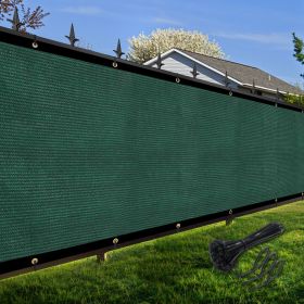 Artpuch Privacy Fence Screen Dark Green Customized Outdoor Mesh Panels for Backyard, Balcony,Patio,Construction Site with Zip Ties (Color: Dark Green, size: 5x18 ft)