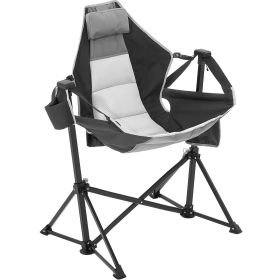 VEVOR Camping Chair Hammock Chair 300 lbs Load Capacity Hammock Folding Chair (Color: Dark Grey, Type: Regular Lounge Chair)