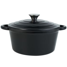 Cast iron soup pot 2 Gradient color 24CM (Color: BL,1pcs, size: BL,1pcs)