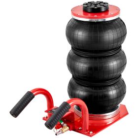 VEVOR Air Jack, 3 Ton 6600 Lbs Triple Bag Air Jack, Airbag Jack With Six Steel Pipes, Lift Up To 17.7 Inch 450 Mm,  Fast Lifting Pneumatic Jack, (Option: Black red)