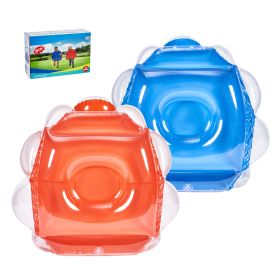 VEVOR Inflatable Bumper Balls 2-Pack, 2FT 0.6M Body Sumo Zorb Balls For Kids, Durable PVC Human Hamster Bubble Balls For Child Outdoor Team Gamin (Option: Blue orange)