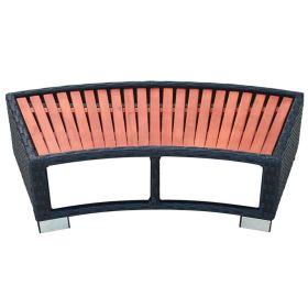 vidaXL Spa Step Poly Rattan 36.2"x17.7"x9.8" Black (Option: as picture)